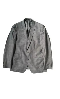 Andrew Fezza Men’s Gray 2 Button Sport Coat Blazer Jacket Size 44L Classic Fit - Image 1 of 4