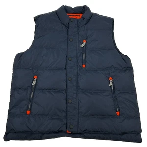 ORVIS Essex Puffer Vest Men's Large Navy Blue Zip Pockets Duck Down Outdoor - Picture 1 of 11