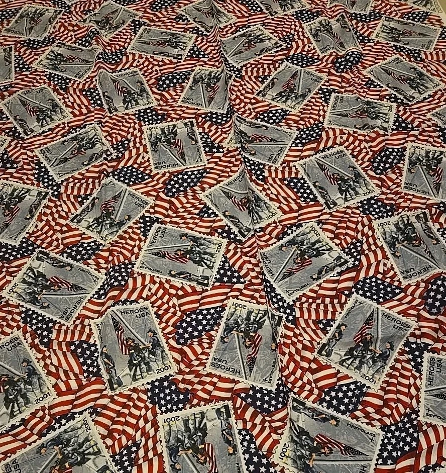 Antigo VIP Cranston AMERICA'S HEROES 2001 Tecido Bombeiros 4yds - Imagem 1 de 1