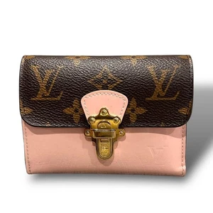 Excellent Condition Louis Vuitton Cherrywood Folded Wallet for Women From Japan - Picture 1 of 10