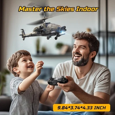 DEERC Apache RC Helicopter for Kids & Adults Military Remote Control Helicopt... - Image 1 of 4