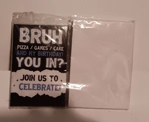 Bruh Birthday Party Invites Boy Birthday Invitations with Envelope Pack of 20 - Picture 1 of 3