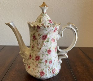 Lefton China Rose Chintz Tee/Kaffeekanne handbemalt 9 Zoll - Bild 1 von 9