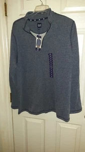 GAP Herren Gr. XXL grau 1/2 Zip Neck Poloshirt Baumwollmischung Langarm NEU  - Bild 1 von 7