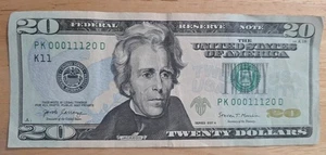 $20 Dollar Bill Fancy Serial Number Lot (5) 5 Of A Kind 6 Of A Kind Binary - Picture 1 of 15