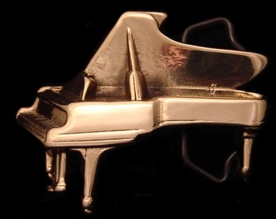 RG20132 * NOS* 复古 1978 年 BARON CUT-OUT * * * PIANO * * 实心黄铜音乐扣 — 第 1/3 张图片