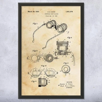 Opera Glasses Patent Wall Art: Theater Binoculars, Broadway, Musical Theatre - Image 1 of 4