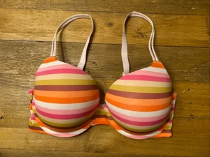 Victoria’s Secret 36DD T-Shirt Push-up Full Coverage BH Mehrfarbig Gestreift Rosa - Bild 1 von 5