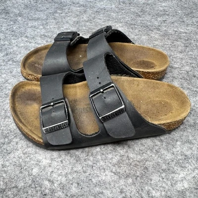 Sandalias Birkenstock Arizona de cuero con plantilla suave negras talla US Child 11 EU 29 Foto 1 de 4