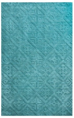 8x10 Rizzy Rugs Blue solid Faded Distressed Area Rug TC8272 - Aprx 8' x 10' - Image 1 of 3