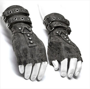 Medieval Men's Button Rivets Arm Wrist Cuffs Bracers Gauntlet Glove Armor