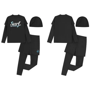 Kids Boys Swimsuit Hat Set Sports Outfit Suit Summer Double Layers Holiday Top - Picture 1 of 16