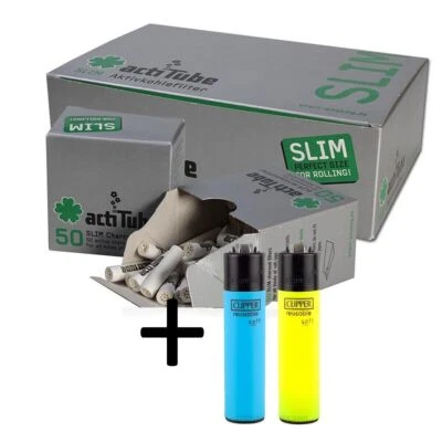 ACTITUBE (TUNE) 1 Display (500 Filter) actiTube Aktivkohlefilter Extra-Slim, 7 mm + 2x Clipper