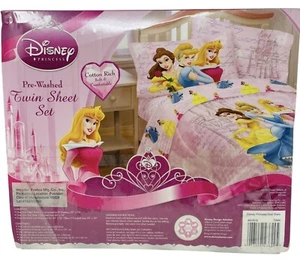 NEW Disney Princess TWIN Sheet Set DEAR DIARY Belle Cinderella Aurora Sleeping - Picture 1 of 4