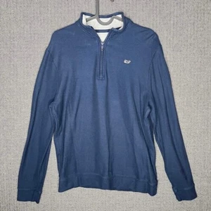 Vineyard Vines Sweatshirt Youth XL Blue Pullover 1/4 Stain Pilling Flaw Outdoor  - Picture 1 of 9