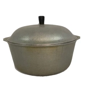 Vintage gehämmertes Aluminium 4 Quart Suppentopf mit Deckel Dutch Oven Herd - Bild 1 von 12