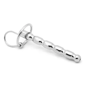Ribbed Penis Plug and Glans Ring, Surgical Steel Male Genital Penis Plug - Picture 1 of 3