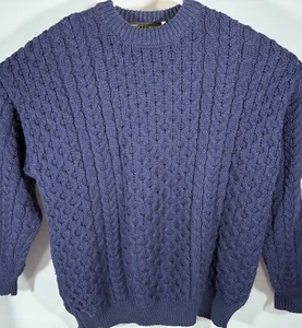 Maglione Pullover Pescatore Lana Maglia Cavo Irlandese Vintage XL Made Ireland - Foto 1 di 7