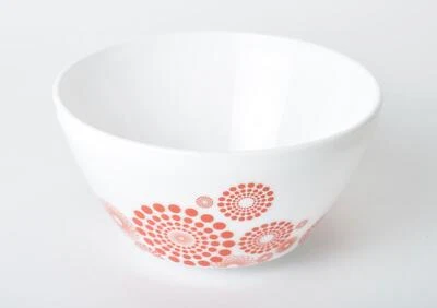 Vintage Charm "Tickled Pink" Red Dot Floral Mixing Bowl by Pyrex - Image 1 of 4