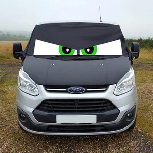 Cubierta de pantalla de ventana frontal personalizada para Ford Transit negra ojos ciegos escarcha verde - Imagen 1 de 2