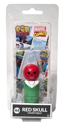 Figura de madera coleccionable Pin Mate 2017 Marvel Comics #44 Red Skull 2 pulgadas (14+) NUEVA Foto 1 de 4