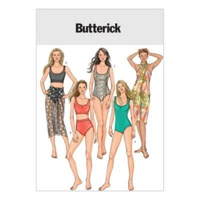 Butterick 4526 Pattern 14-20 Swimsuit TwoPiece Bathing Coverup Halter Bikini - Image 1 of 4