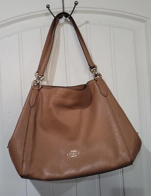 Coach Madison Maggie Leather Hobo Shoulder Pebbled Bag in Camel - Image 1 of 4