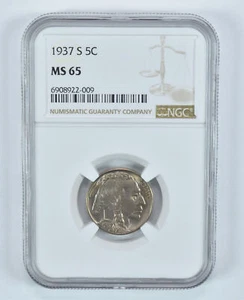 1937-S Indian Head Buffalo Nickel MS65 NGC *9057 - Picture 1 of 3