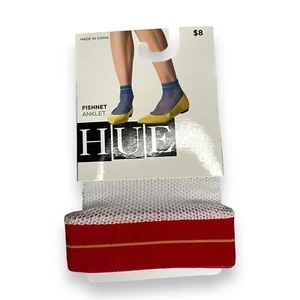 HUE Womens Fishnet Anklet Socks One Size White NWT 1 Pair - Picture 1 of 2