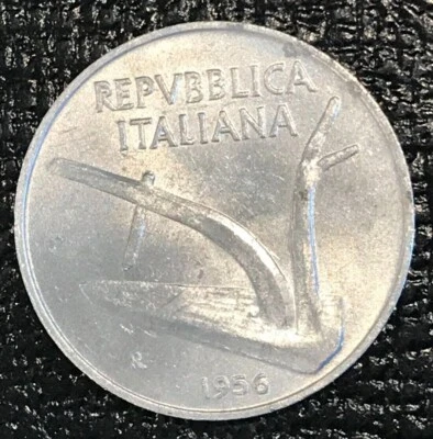 A HIGH GRADE AU 1956 R ITALY 10 LIRE COIN-AGT232 - Image 1 of 2