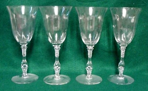 Calici acqua Cambridge Crystal 3121 OTTICI VENDUTI IN SET DI QUATTRO punta rosa vuoti - Foto 1 di 2