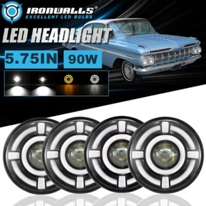 4x Faros LED de 5,75" Lámpara de Señal DRL Alta/Baja para Chevrolet Bel Air 1958-1975 - Imagen 1 de 12