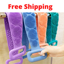 Shower Back Scrubber Bath Sponge Body Brush Silicone Spa Cleaning Exfoliating