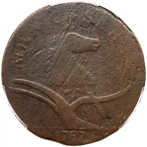 1787 M 40-b R-5+ PCGS G Details New Jersey Colonial Copper Coin - Picture 1 of 3