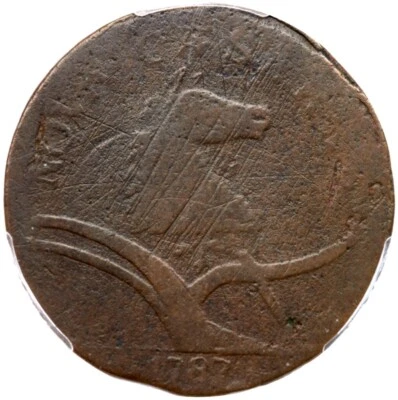 1787 M 40-b R-5+ PCGS G Details New Jersey Colonial Copper Coin - Image 1 of 3