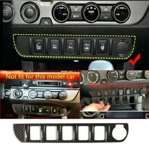 Carbon Fiber ABS Central Control Switch Button Cover For T@yota T@coma 2016-2020 - Picture 1 of 7