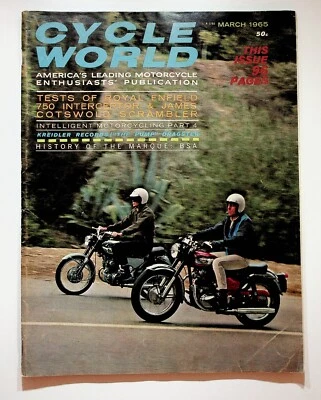 1965 Март Cycle World Мотоциклетный Журнал BSA История Royal Enfield 750 Ducati - Изображение 1 из 4