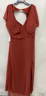 Maxi Vestido de Dama de honor Azazie Para Mujer 4 Sonya Floral Línea A Encaje Gasa Lavanda Foto 1 de 3