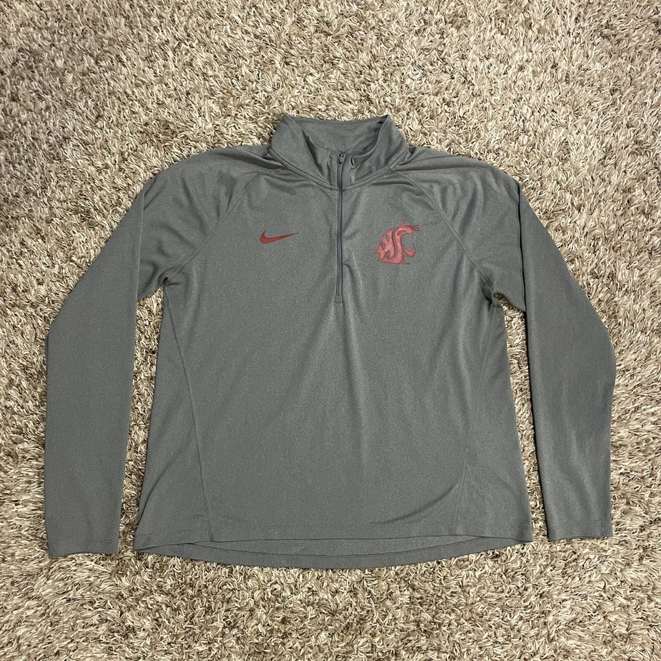 Mujer Washington State Cougars Nike Dri Fit 1/4 Cremallera Pullover Camisa XL Gris WSU Foto 1 de 4