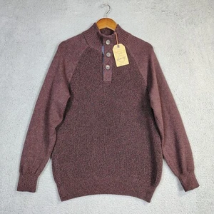 Weatherproof Vintage Sweater Men Small? Tricolor Wood Knit Mock Neck Classic NWT - Picture 1 of 13