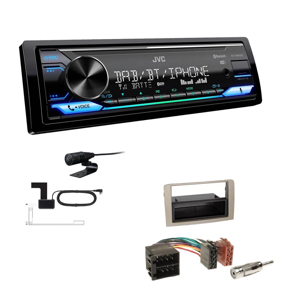 JVC Digital Autoradio DAB+ Bluetooth für Lancia Ypsilon 2003-2011 anthrazit - Bild 1 von 4