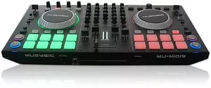 MUSYSIC MU-MIDI9 4-Channel DJ MIDI Controller with 8 Soft-Touch Rubber/SoundCard - Picture 1 of 2