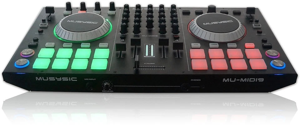 MUSYSIC MU-MIDI9 4-Channel DJ MIDI Controller with 8 Soft-Touch Rubber/SoundCard - Image 1 of 2