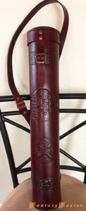 Medieval Adventurer Fantasy Hunter Traveller Celtic Leather Quiver Map Tube - Bild 1 von 4