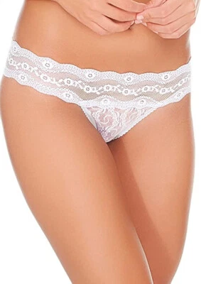 Calcinha de biquíni b.tempt'd Lace Kiss branca M - Imagem 1 de 3