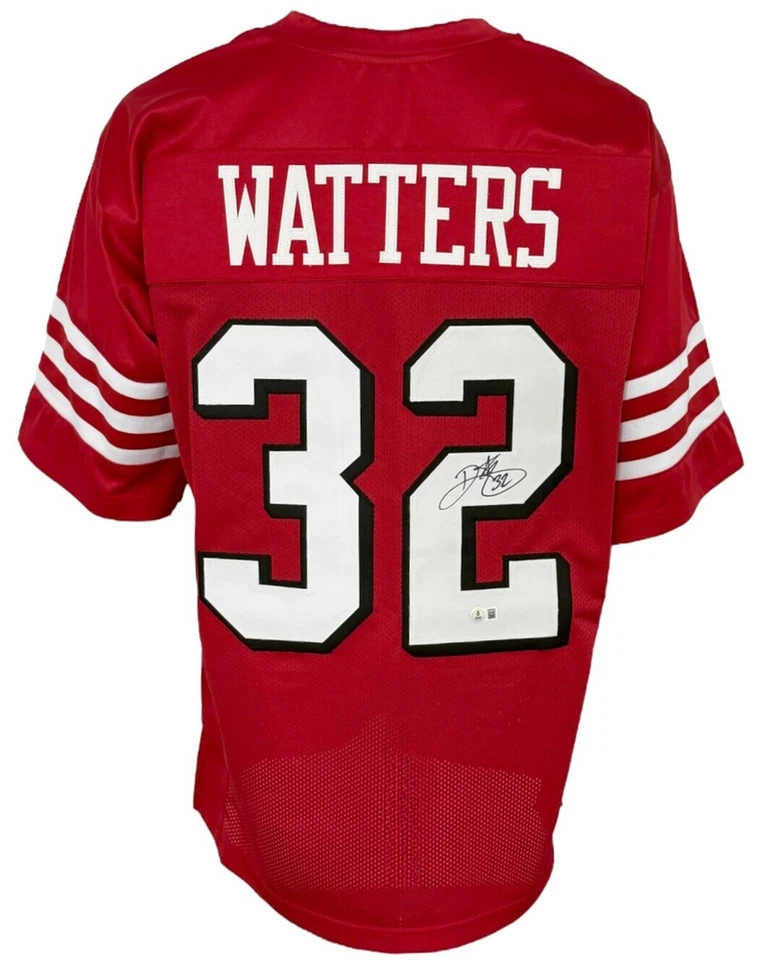 Camiseta deportiva roja autografiada estilo profesional de los San Francisco 49ers Ricky Watters BAS auténtica... Foto 1 de 1