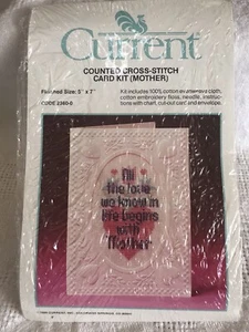 Current Cross Stitch Kit Card & Envelope Mother Special Occasion Craft Vintage - Picture 1 of 4