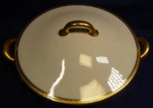 1921-1931 HAVILAND LIMOGES FRANCE TAZÓN DE VERDURAS con tapa ASAS DORADAS ""REMBRANDT"" - Imagen 1 de 9