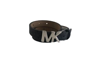 Nuevo cinturón estrecho para mujer Michael Kors MK - pequeño - negro plateado - Imagen 1 de 2