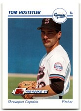 1991 Line Drive AA Pre-Rookie Tom Hostetler Rookie Shreveport Captains #308